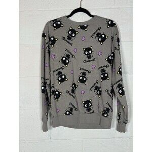 Sanrio Chococat Gray Sweatshirt XS Bioworld Kawaii Hearts Cat Pullover HTF